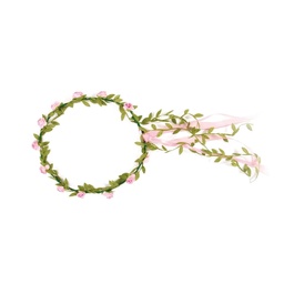 [684] Couronne fleurs rose